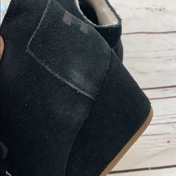 Toms Black Kiltie Fringe Wedge Booties - Picture 11 of 13